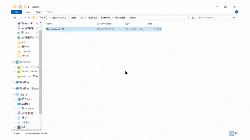 Unblocking the Add-In file in Properties